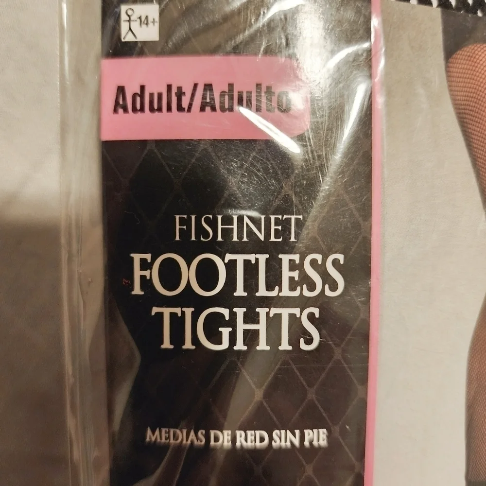 NWT Black Footless Fishnet Tights One Size Fits Most Sexy Lingerie Cosplay New